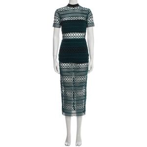 Self-Portrait long lace pattern dress